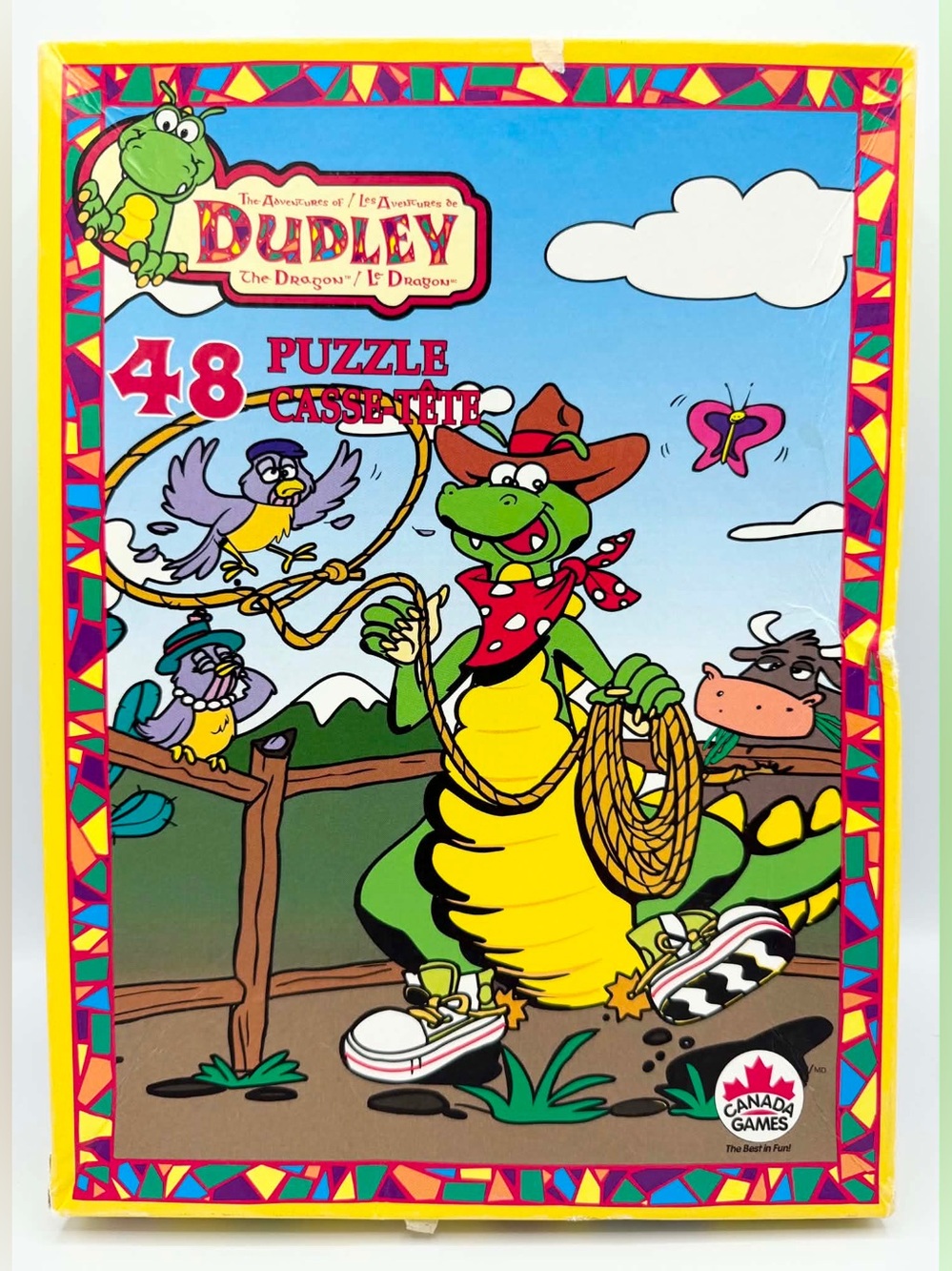 The Adventures of Dudley the Dragon Shaped Puzzle 48 Pieces Vintage 1996 Canada